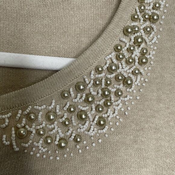 VTG NY Collection Sweater Size L Beaded Long Sleeve Grannycore CottagecoreFairy - Picture 7 of 13